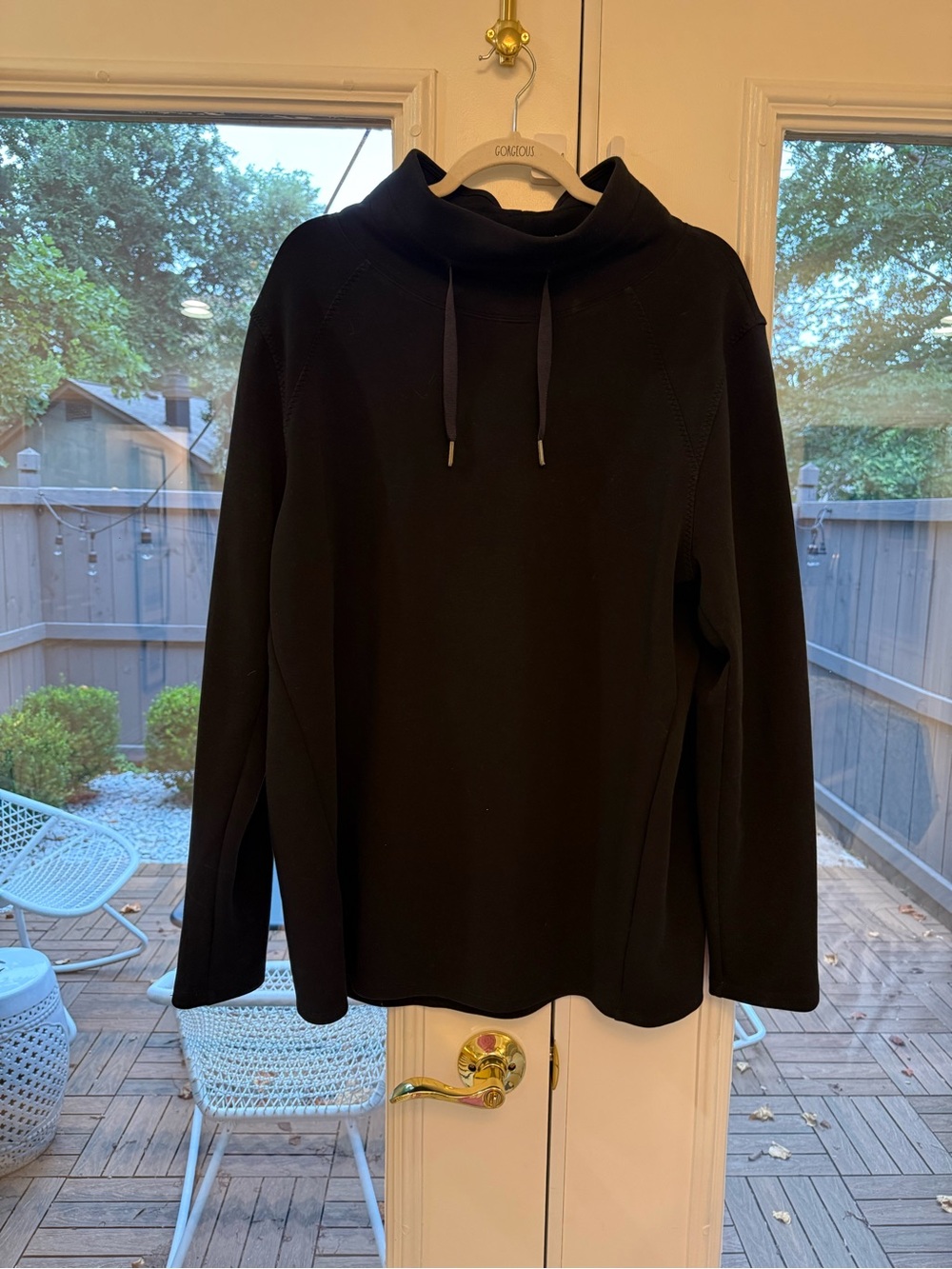 SPANX Women’s Black Cowl Neck Pullover Sweater, Modal fabric